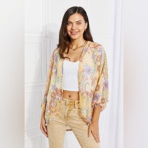 Culture Code Lasting Love Paisley Kimono Pastel Yellow